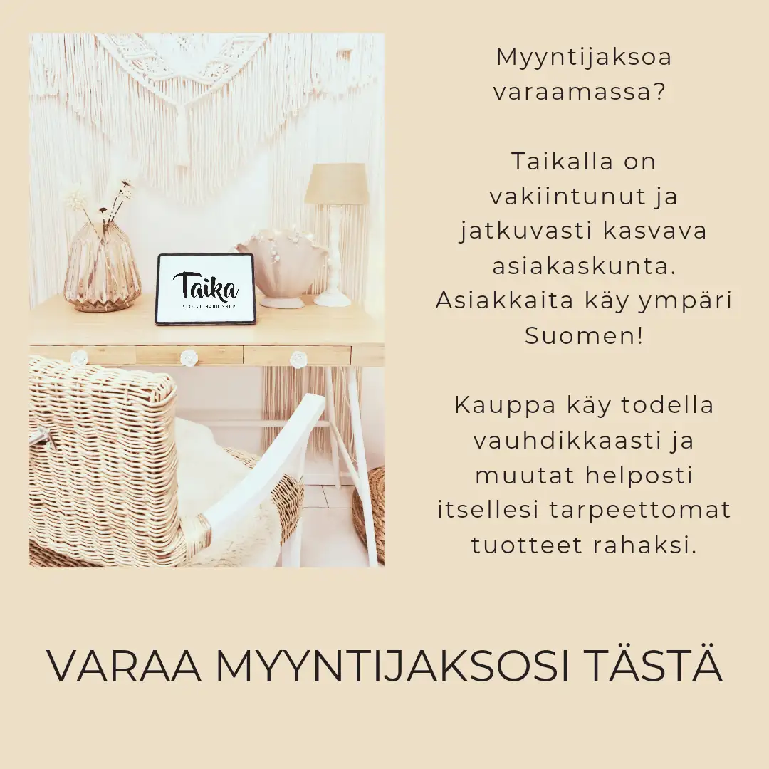 Taika Second Hand Shop - Varaa myyntijakso